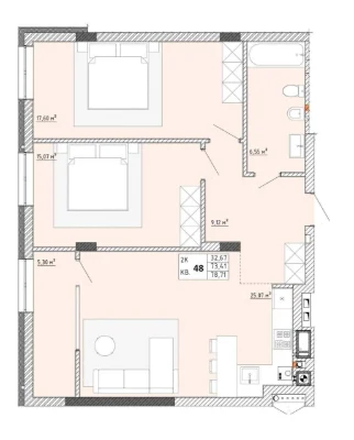 Sale of 2-room apartment in the "Quiet" district, Pustomyt, Lviv