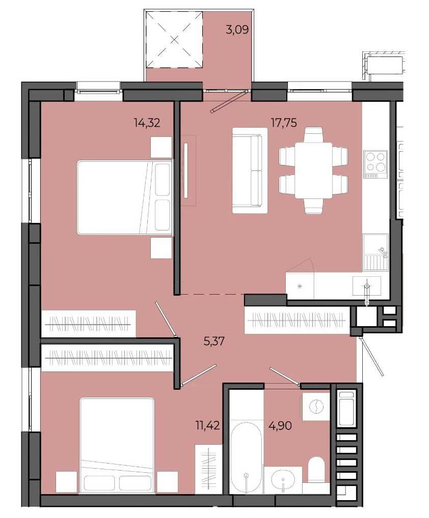 Продаж‼️ 2-кімнатна квартира 56 м2 в ЖК "Садова Алея"