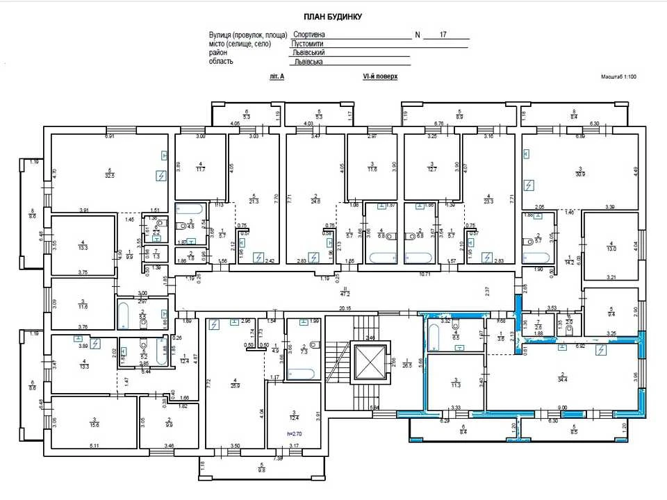 Apartment. Pustomity, Sports Avenue, (Building)