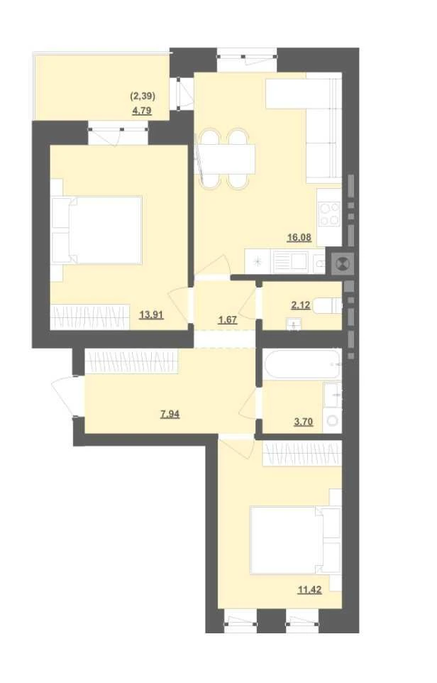 Sale‼️ (Suitable for year-round living) 2-bedroom apartment 55 sq.m. in Pustomyty (9 km from Lviv)