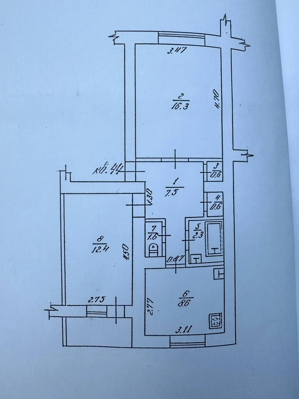 Two-room apartment in Sokol, 53 sq m