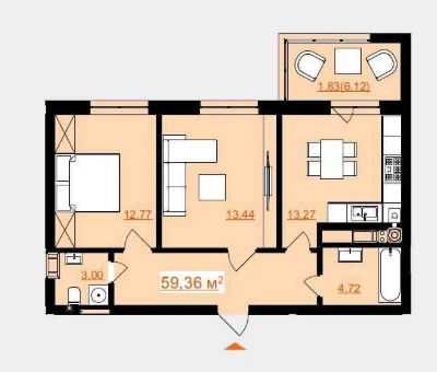 2-bedroom apartment in Truskavets