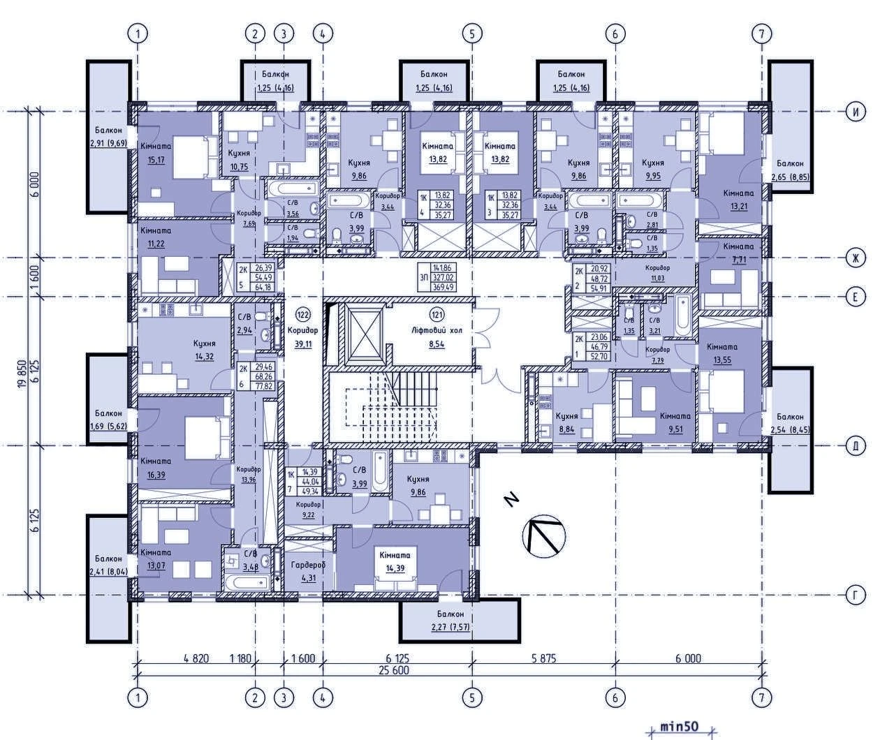 Apartment in New Building 52.7 sq.m Truskavets 4 windows and balcony