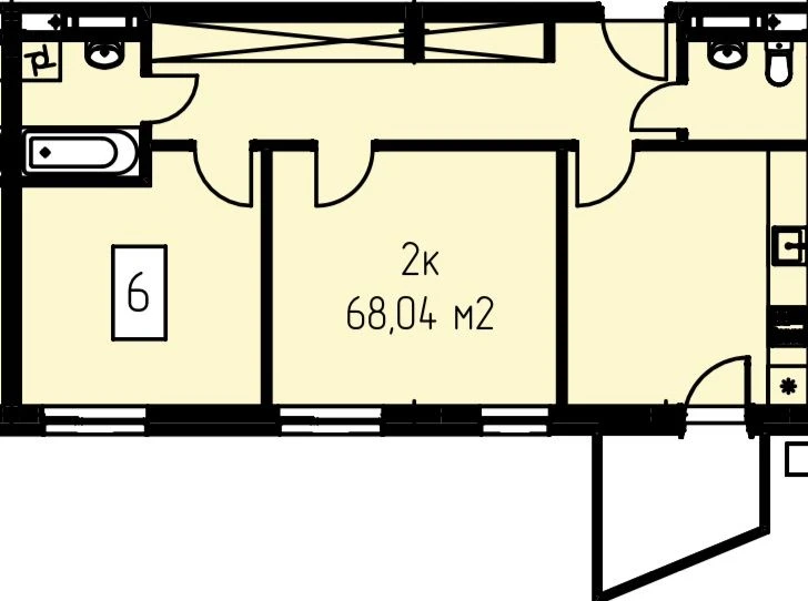 Apartment 68 sq.m 3rd floor in new building