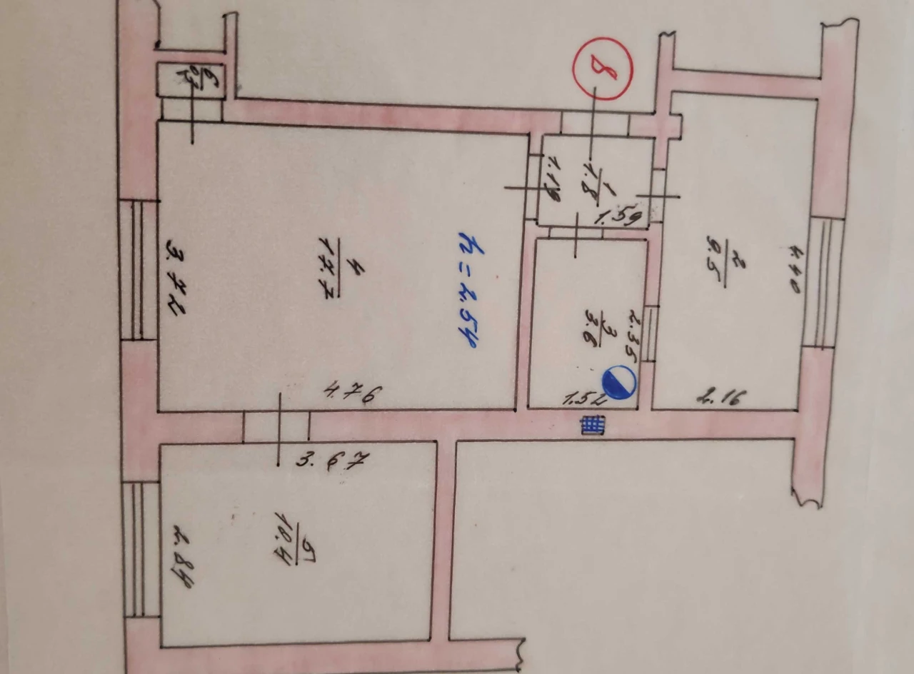 2 комнатная квартира в центре Болграда