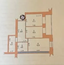 Продается 2-комнатная квартира 60 м²