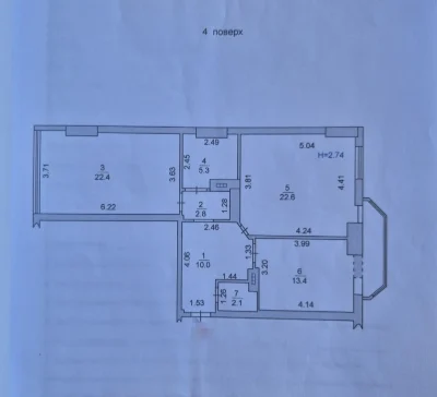 Просторная двухкомнатная квартира в г. Черноморск – 492$/кв.м