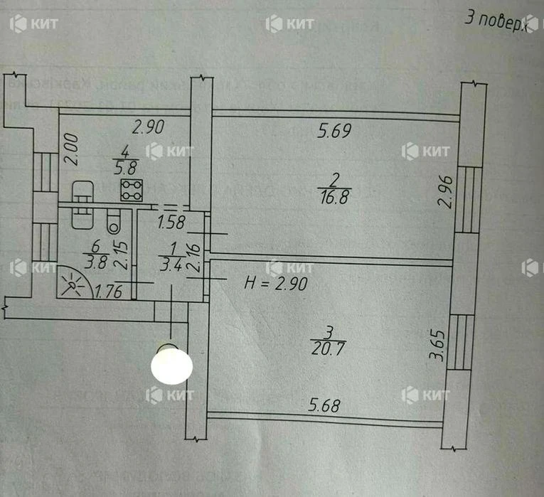2 rooms, 53 sq. m., Center (Iskussov St. 7/9, Arkhitektora Beketova metro station)