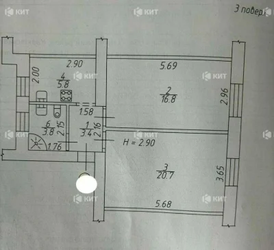 2 rooms, 53 sq. m., Center (Iskussov St. 7/9, Arkhitektora Beketova metro station)