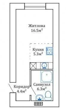 Однокімнатна квартира в зданому ЖК «Морська мрія».