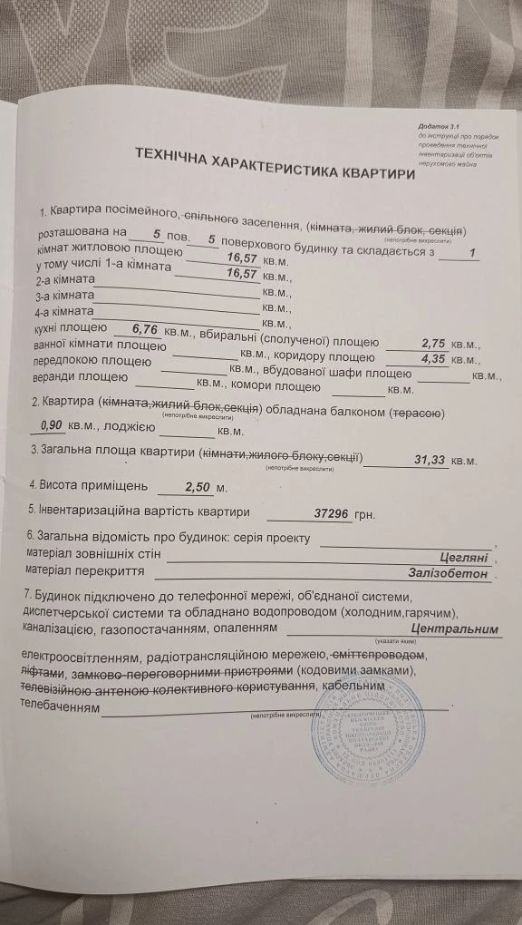 Продам однокімнатну  квартиру