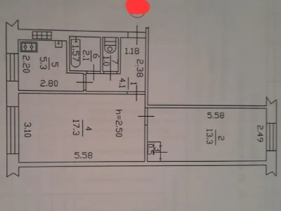 Sale of a 2-room apartment in the city center