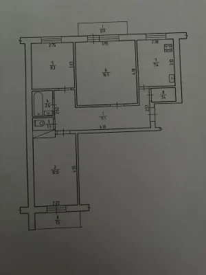 3-room apartment in the city center