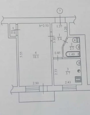 Продам 1 кімн. квартиру в центрі Миргорода