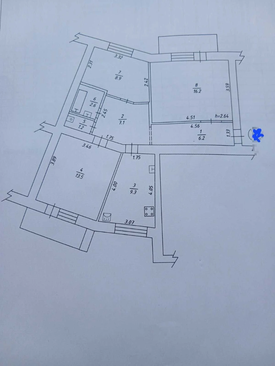 Продам 3х квартиру з індивідуальним опаленням