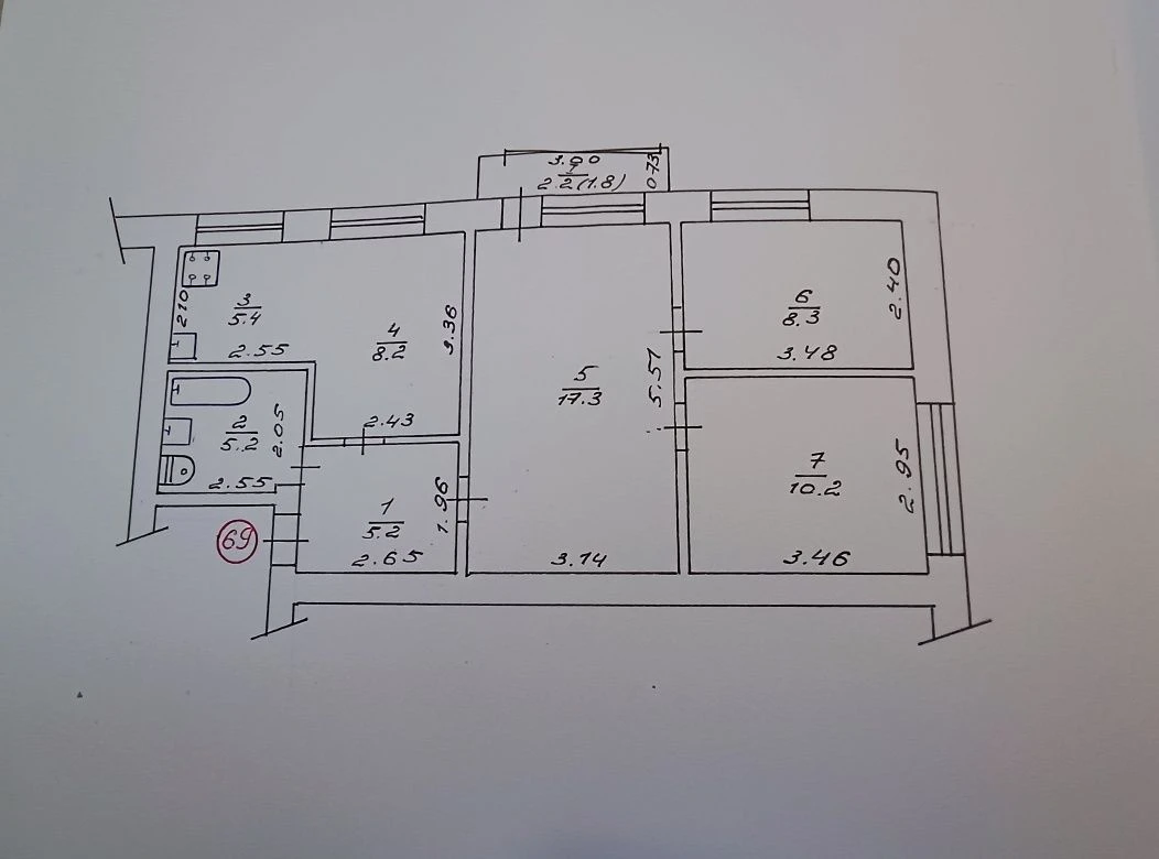 Продам 3-х кімнатну квартиру в центрі Охтирки, вул. Шевченка