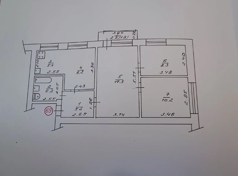 Продам 3-х кімнатну квартиру в центрі Охтирки, вул. Шевченка