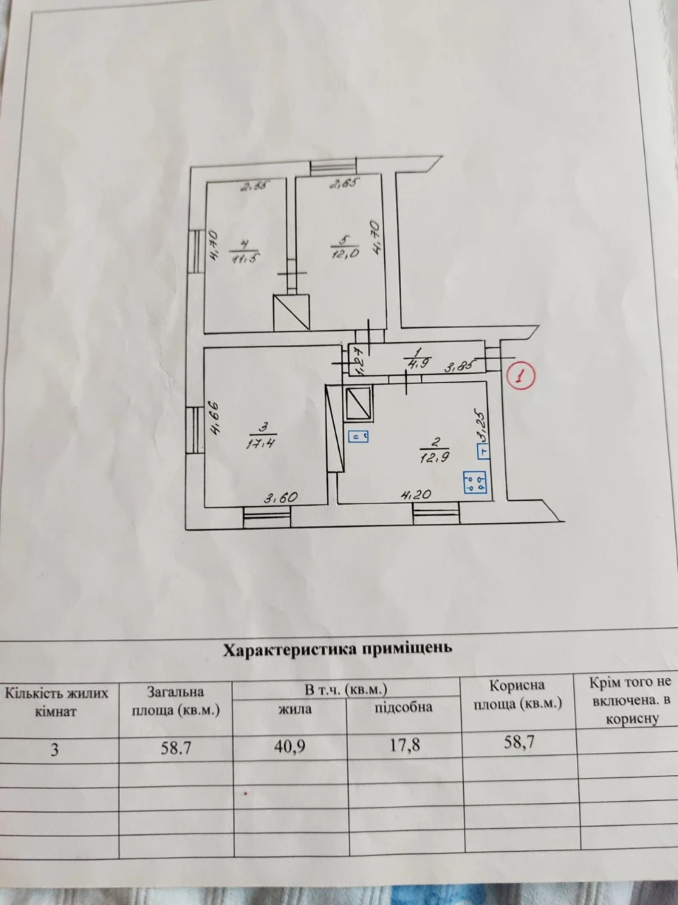 Продається 3-кімнатна квартира в центрі