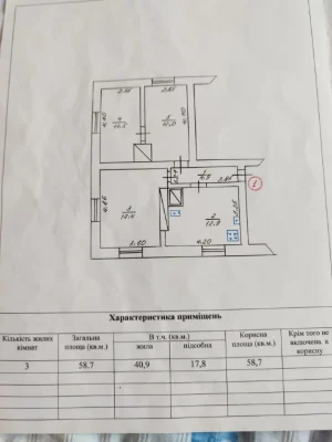 Продається 3-кімнатна квартира в центрі