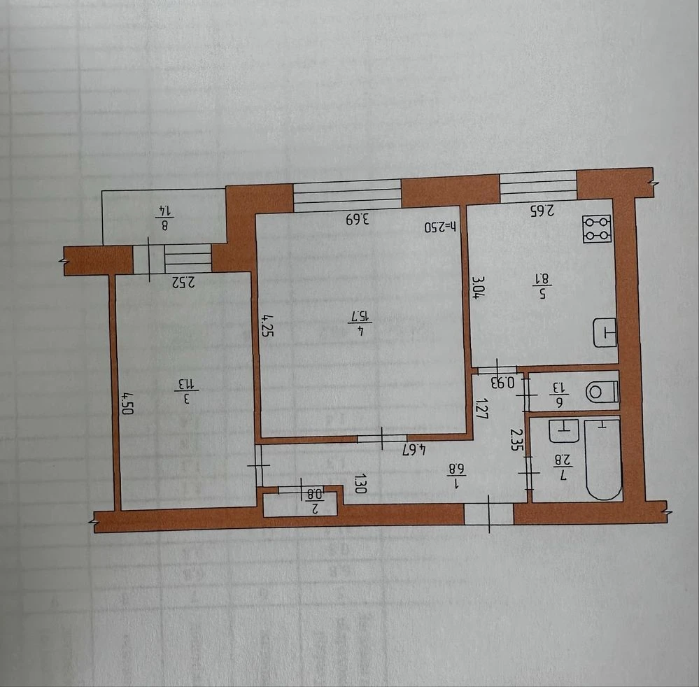 2-кімнатна квартира Шостка 49 м² з ремонтом готова до прожив