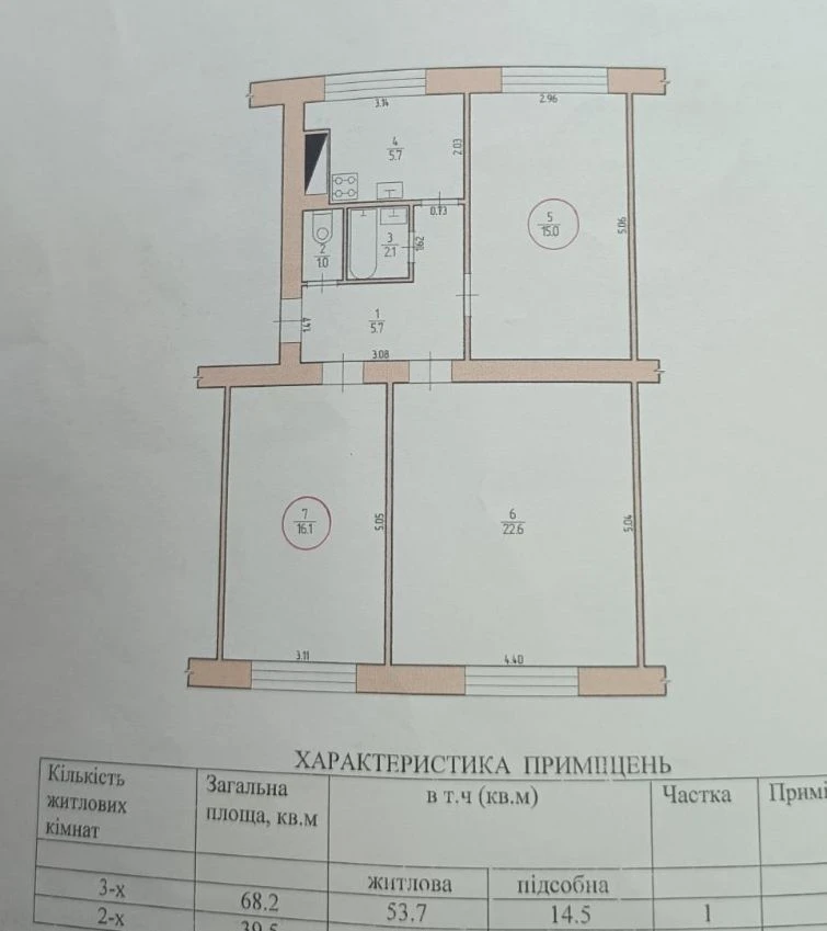 Продаж трикімнатної квартири