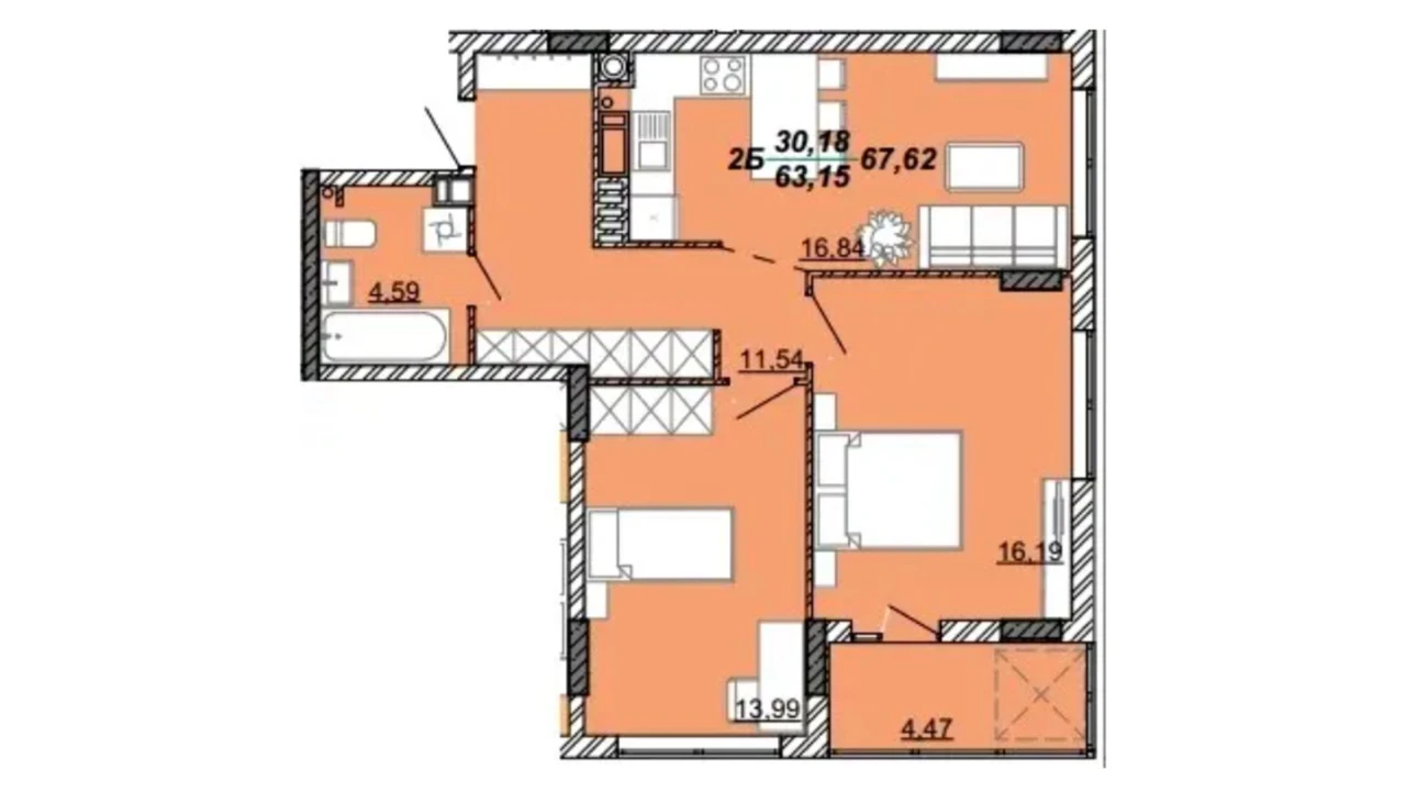 Продаж 2-кімнатної квартири, м. Кременець
