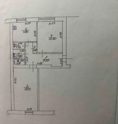 Продаж 2х кімнатної квартири , 52 м, в Дергачах
