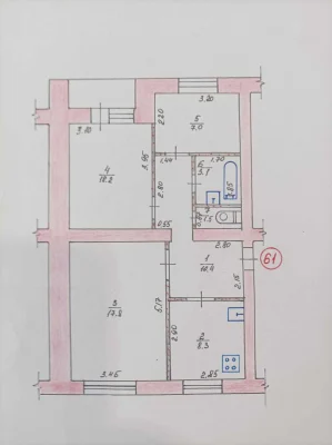 Продам 3-кімн квартиру в р-ні нижнього міста(вул.Південна) .