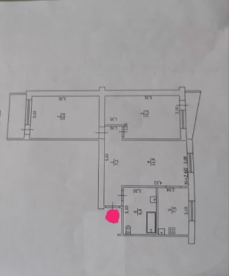 For sale 3-room apartment in Chuguev (near 7th school)
