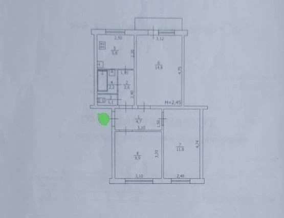 Продається 3-кімнатна квартира (Авиатор) на 3 поверсі