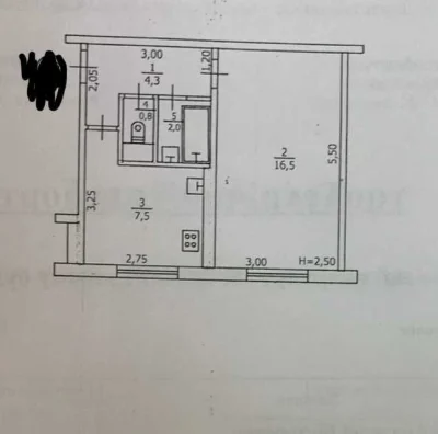 For sale, 1-room apartment. Bachshivka.