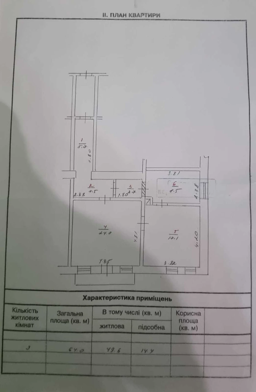 Продається 3 кімнатна квартира. Центр.