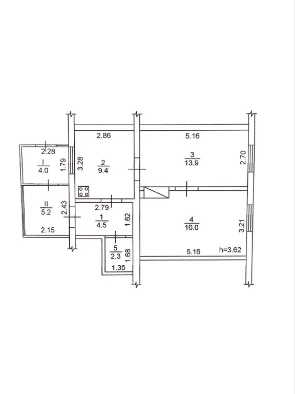 2-room apartment for $15000 near hospital