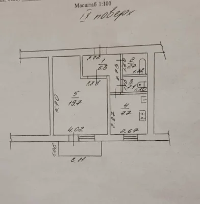 Продам 1 кімнатну  квартиру в м. Канів.