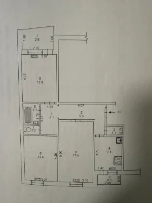 Продажа 3-комнатной квартиры в РПЗ, Смела