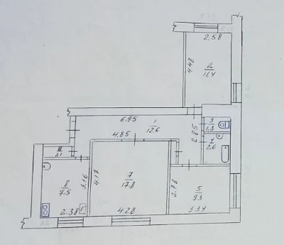 Продаж 3-кімнатної квартири в м. Сміла, ЦЕНТР