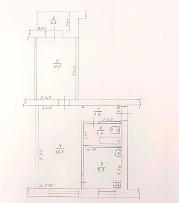 Продам 2-кімнатну квартиру 43 м² з індивідуальним газовим оп