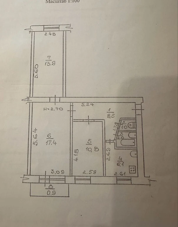 3-кімнатна квартира в/м12
