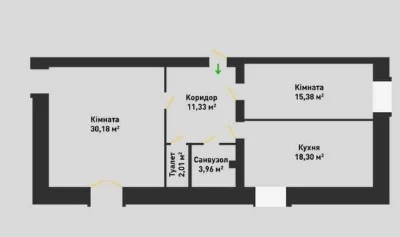 Двокімнатна квартира в новобудові з ремонтом