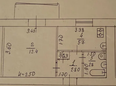 Sale of a 1-bedroom apartment
