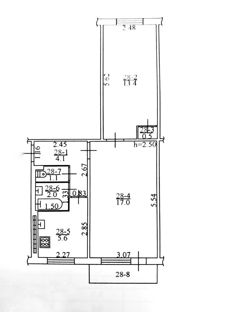 2-room apartment in the Center near the embankment