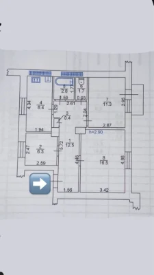 Продаж 3-кімнатної квартири, Центр, Соборна, 61м2, сталінка