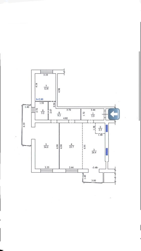 Sale of a 3-room apartment, New Building, Individual Heating, Center