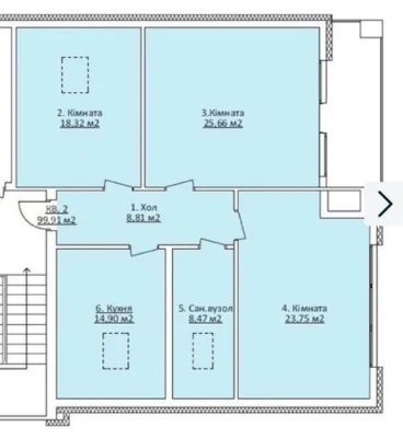 Продажа 3-х комнатной квартиры. Новострой. Под Ключ.