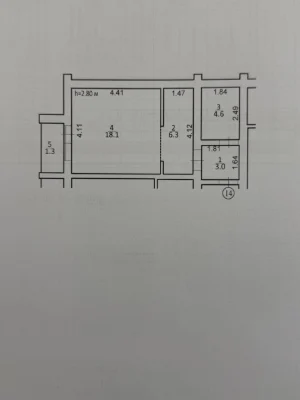Large studio with balcony! Gas heating! There is a screed and plaster
