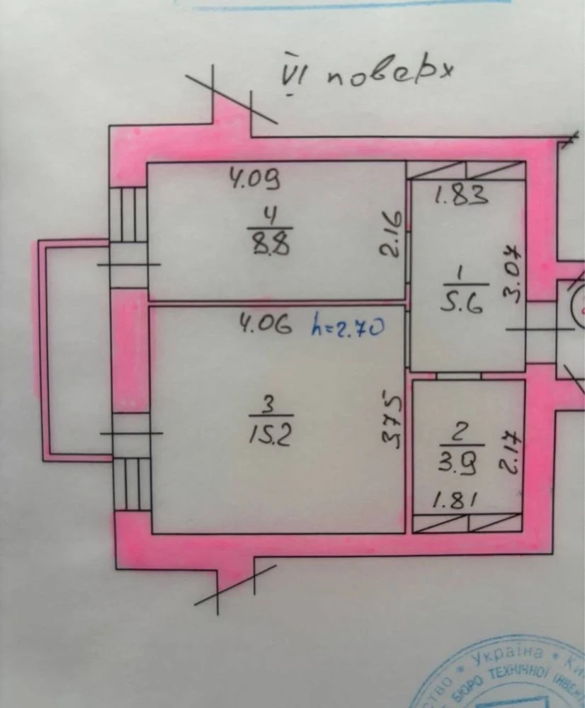Продам. Центр. ЖК Варшавський двір. Однокімнатна