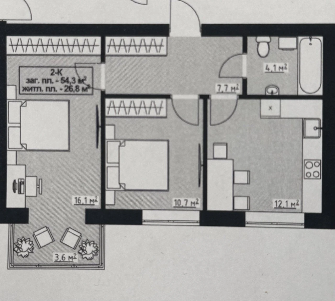 CHEAPEST 2-room apartment! With parking! Club house, balcony, GOOD QUALITY