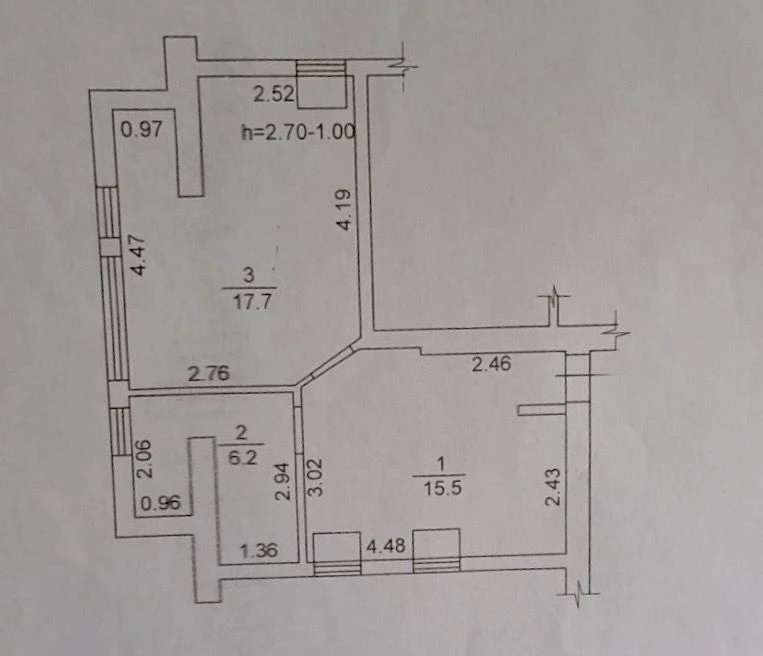 Sale of a 1-room apartment in the center of Bucha.