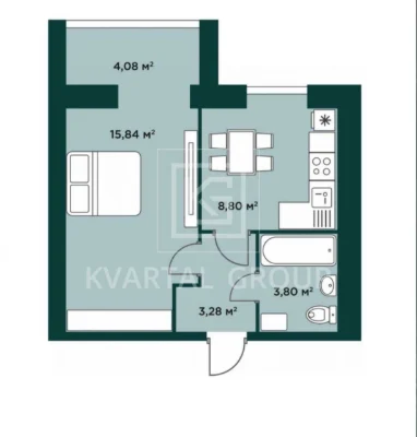 1-комнатная квартира 35,8 м² с видом на озеро в ЖК Millennium Park!