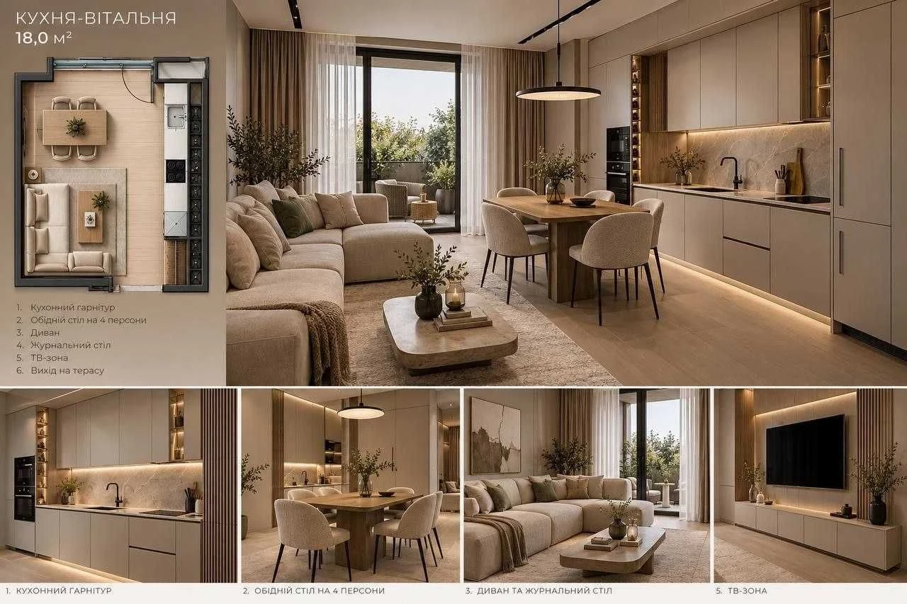 3-bedroom apartment for sale in Bucha with a terrace
